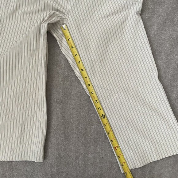 Loft Crop Pants Womens 4 Ann Striped Beige Black White Straight Leg Summer Capri - Picture 8 of 9